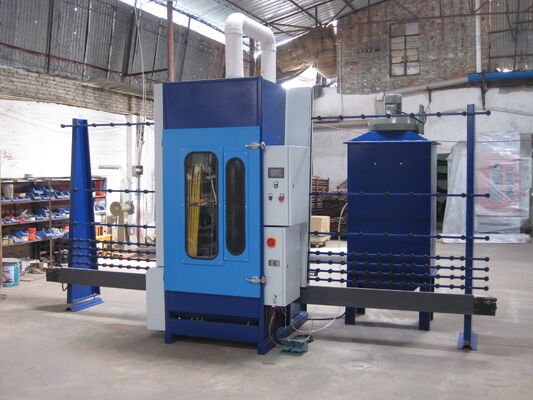 Industrial Automatic Vertical Glass Sandblasting Machine For Sandblast Glass / Mirror