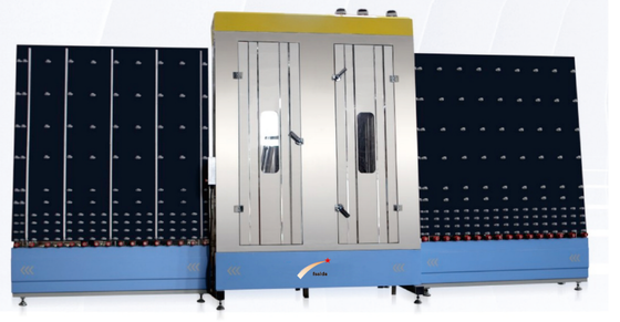 Vertical Industrial Glass Washing Machine 22KW 380V Glass Cleaning Equipment