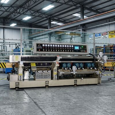 12 Spindle Glass Beveling Polishing Machine 0.6m-4m/Min 28KW Total Power