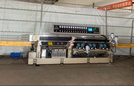12 Spindle Glass Beveling Equipment, RoHS Glass Beveling Equipment, 15m/min Straight Line Edging Machine, Glass Edging Machine