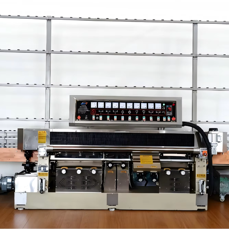 Nine Motor Glass Edging Machine 0-15m/Min For Polishing Glass Edge