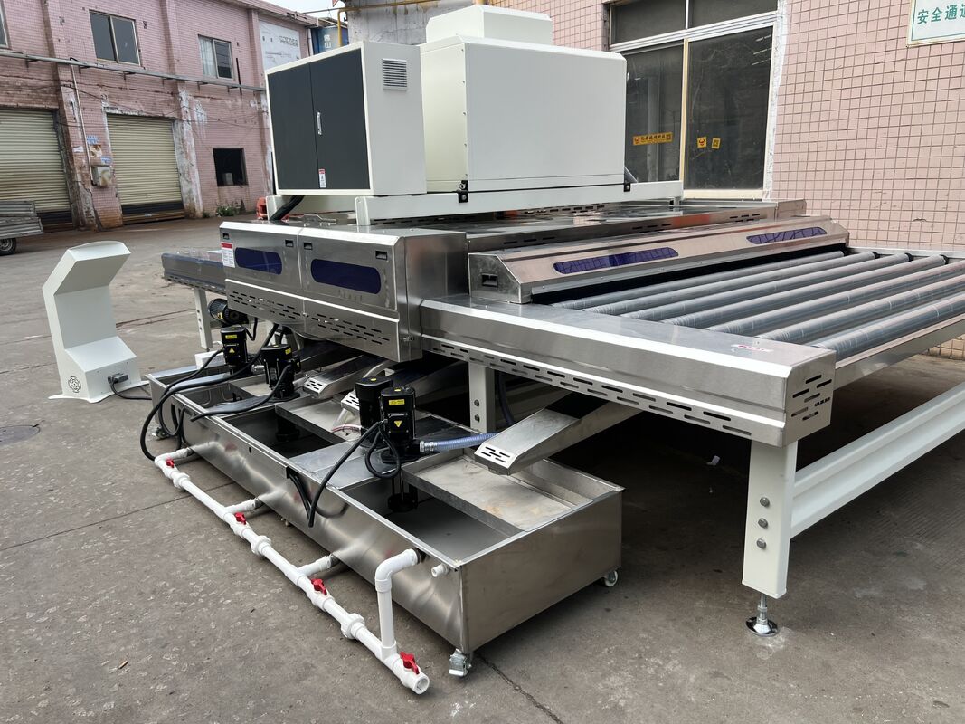 3mm-25mm 380V Glass Washing Machine Horizontal With High Pressure Fan