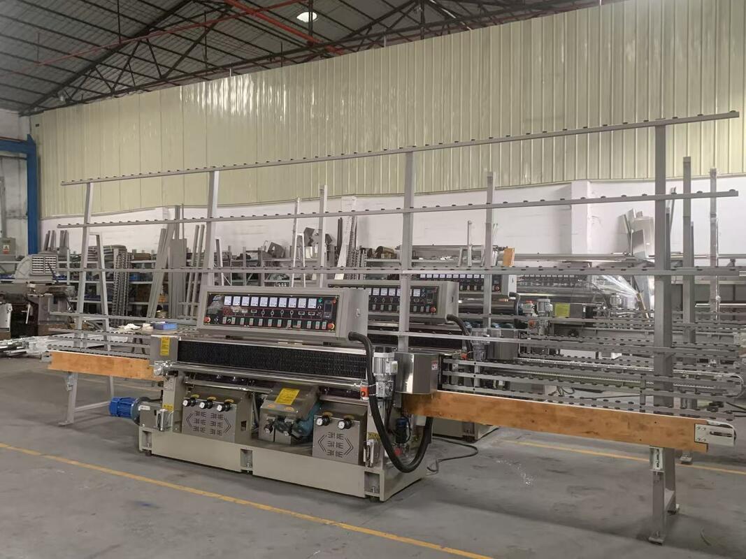 0.6-6.0m/min Glass Grinding And Polishing Equipment , Integrated Glass Straight Edge Machine