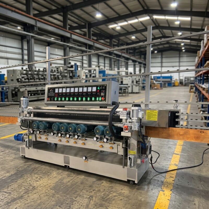 9 Motors Glass Beveling Machine 6680*1300*1900mm For Glass Bevel Edge Grinding / Polishing
